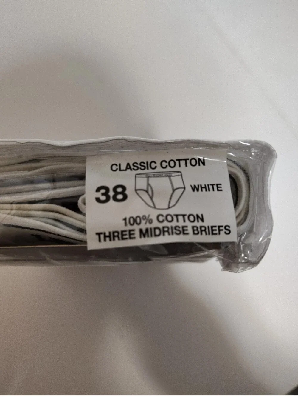 VTG Polo Ralph Lauren Men's Mid Rise Classic White Briefs  - 3 Pack - Size 38
